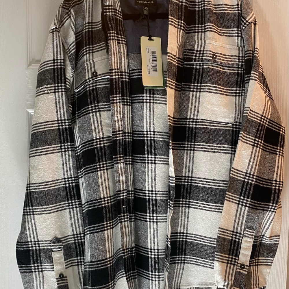 Plaid Black and White Men's Jacket